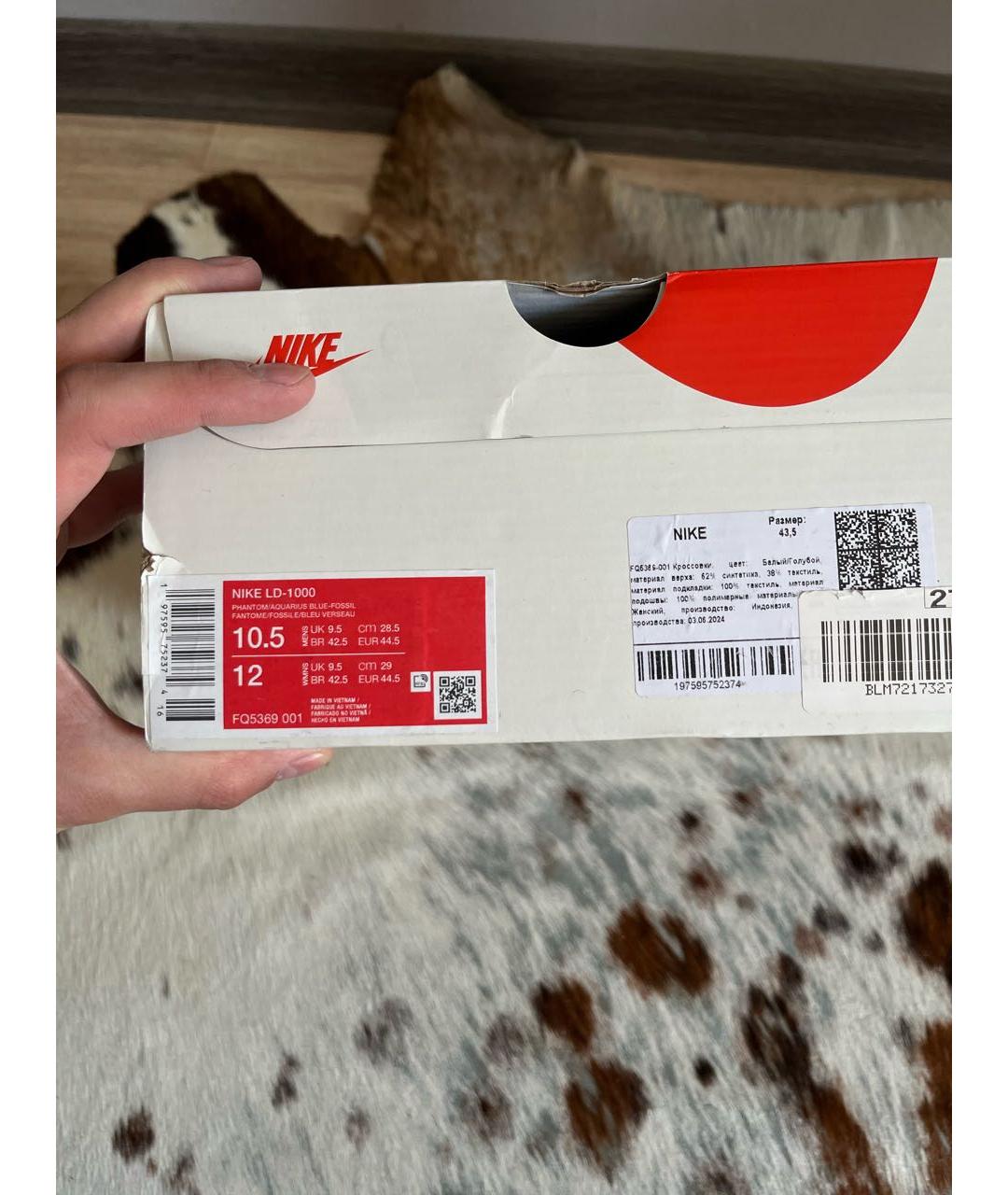 NIKE Бежевые текстильные низкие кроссовки / кеды, фото 7