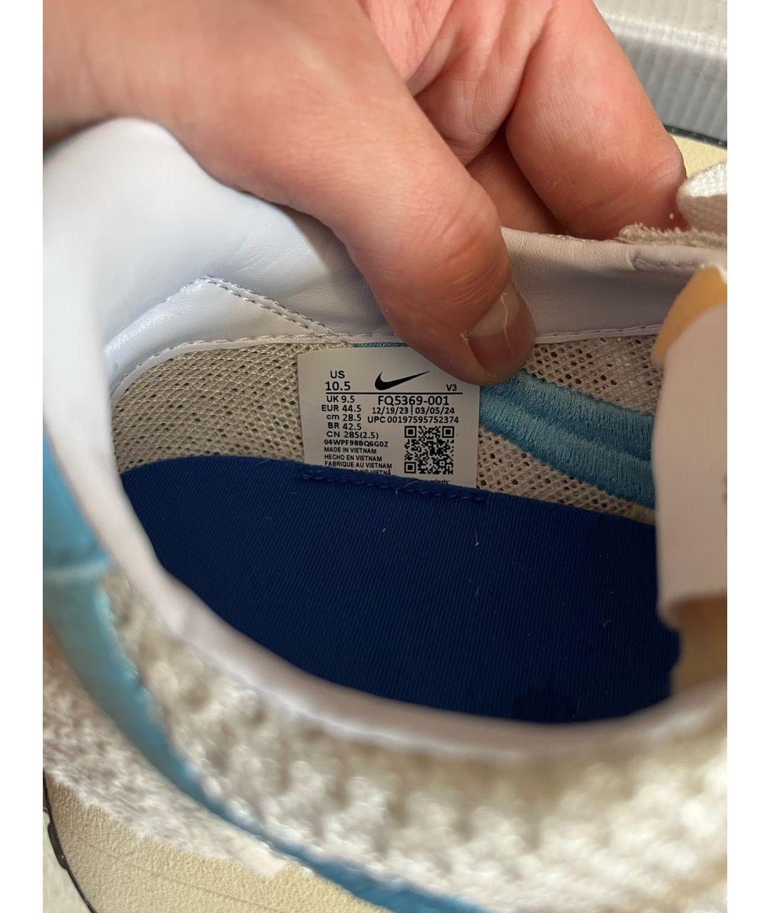 NIKE Бежевые текстильные низкие кроссовки / кеды, фото 6