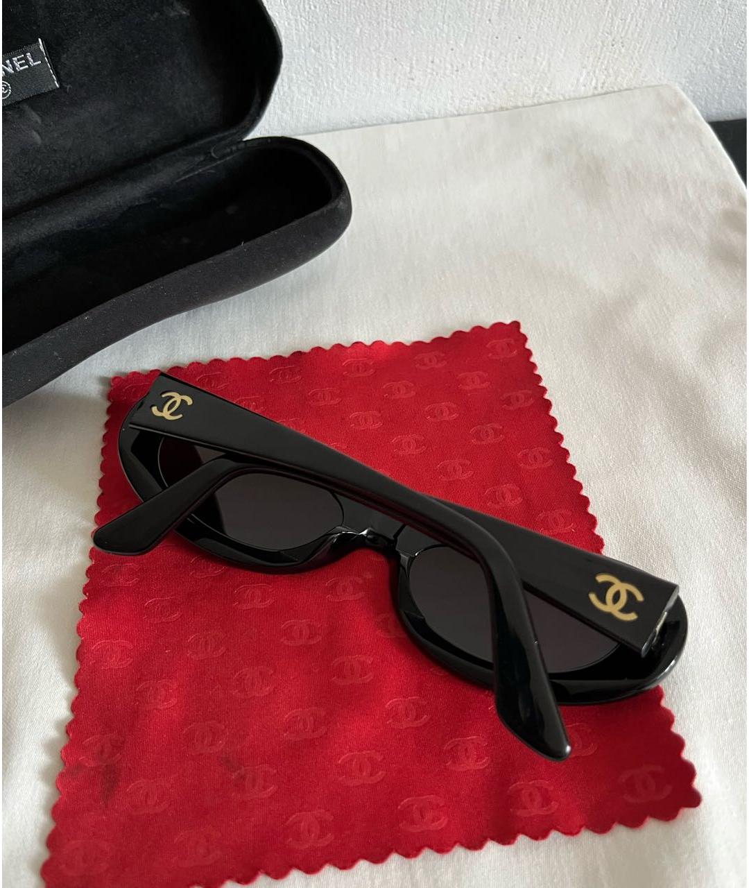 CHANEL Черные пластиковые солнцезащитные очки, фото 2
