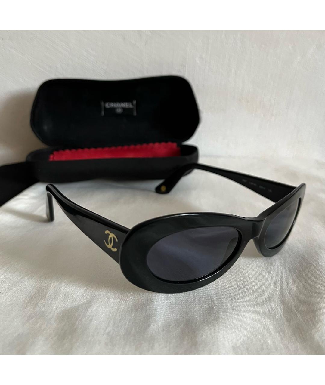 CHANEL Черные пластиковые солнцезащитные очки, фото 4