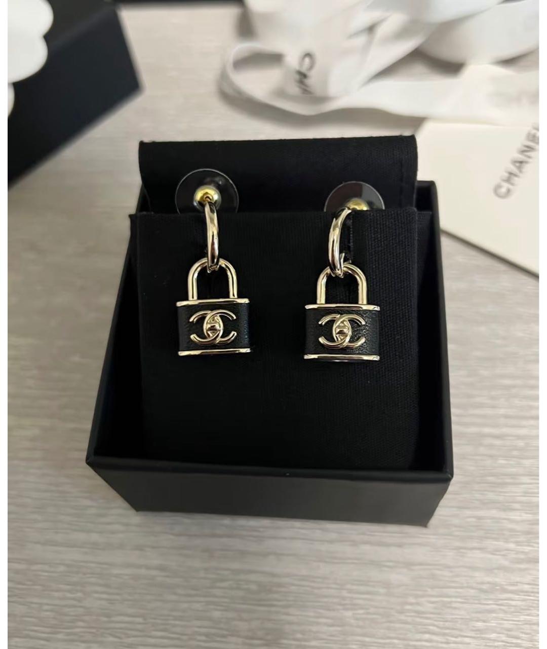 CHANEL Черные серьги, фото 8