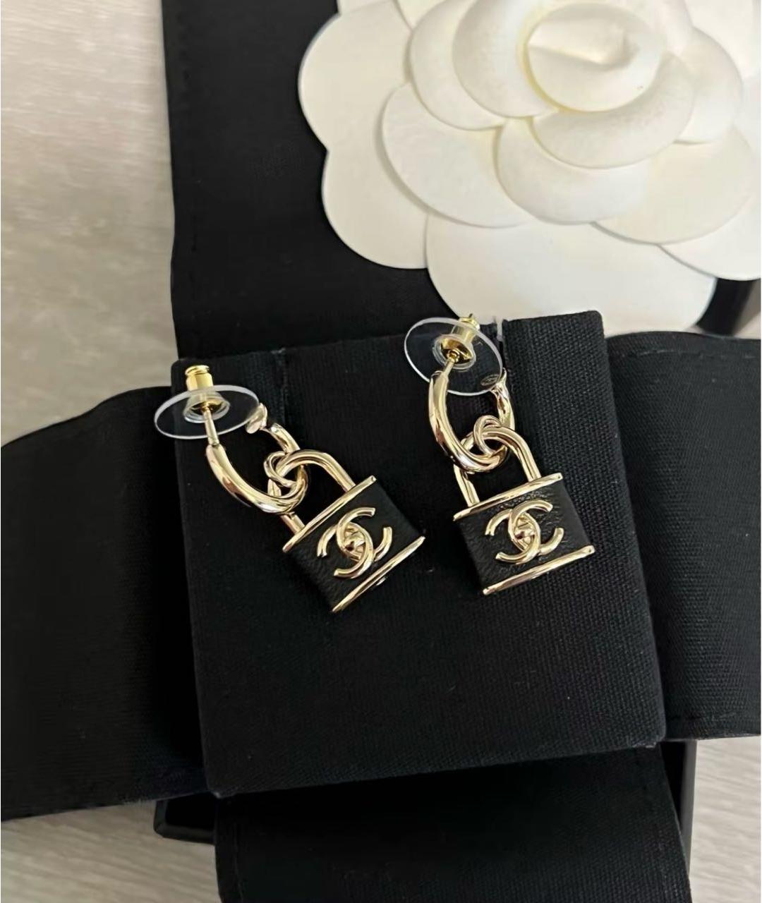 CHANEL Черные серьги, фото 3