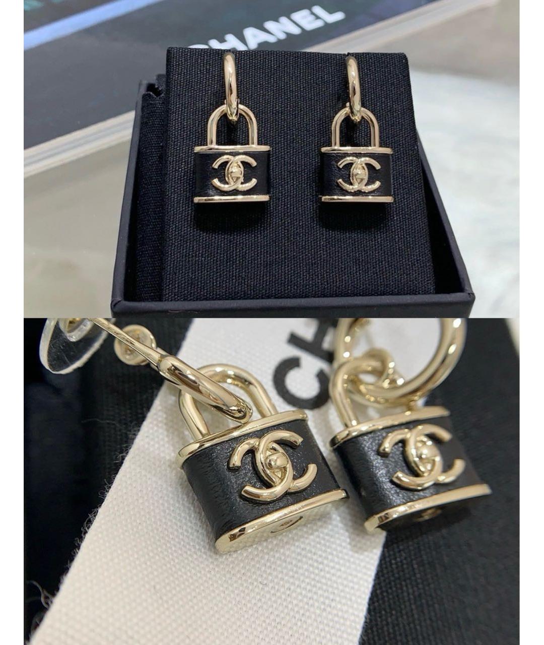 CHANEL Черные серьги, фото 5