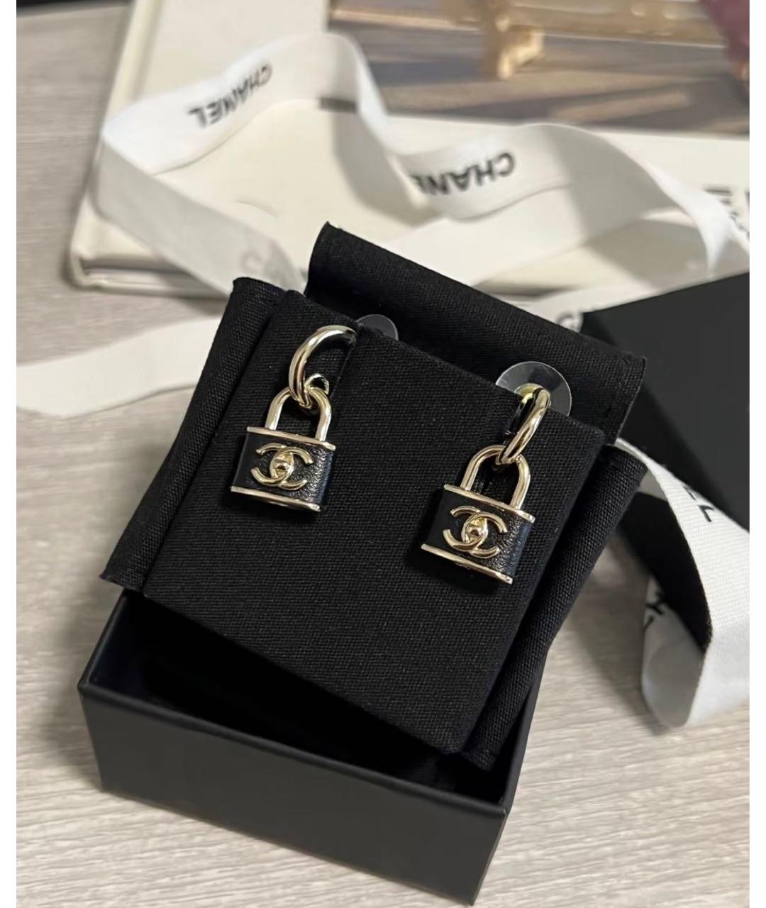 CHANEL Черные серьги, фото 2