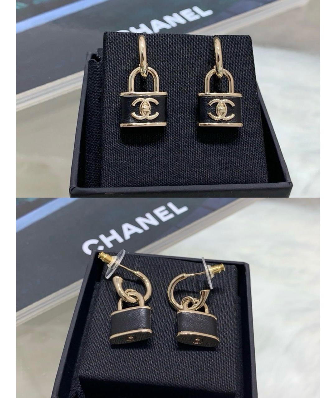 CHANEL Черные серьги, фото 6
