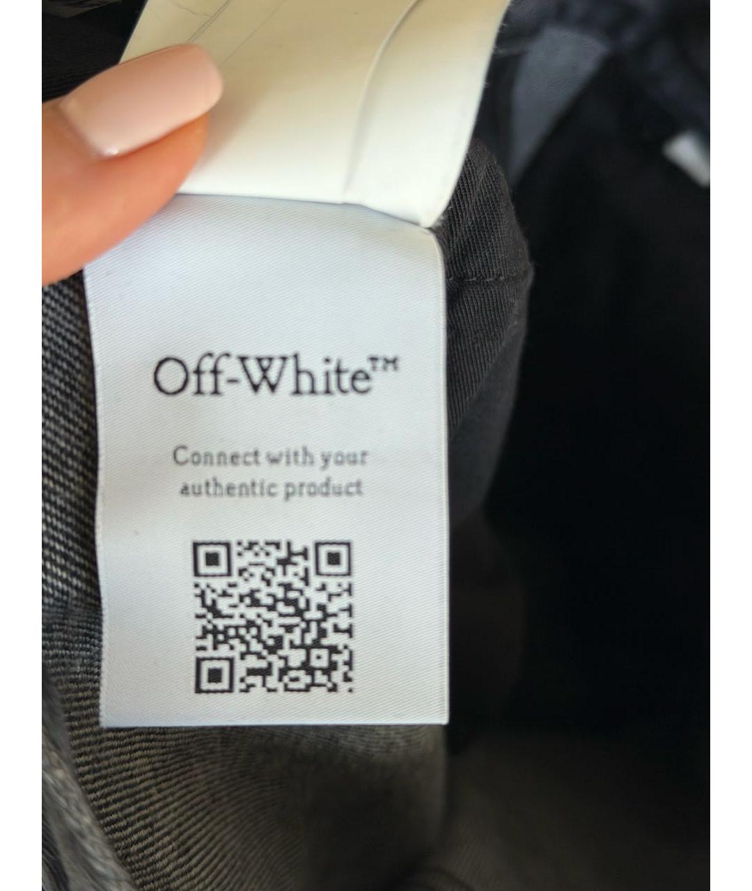 OFF-WHITE Черные хлопковые прямые джинсы, фото 6