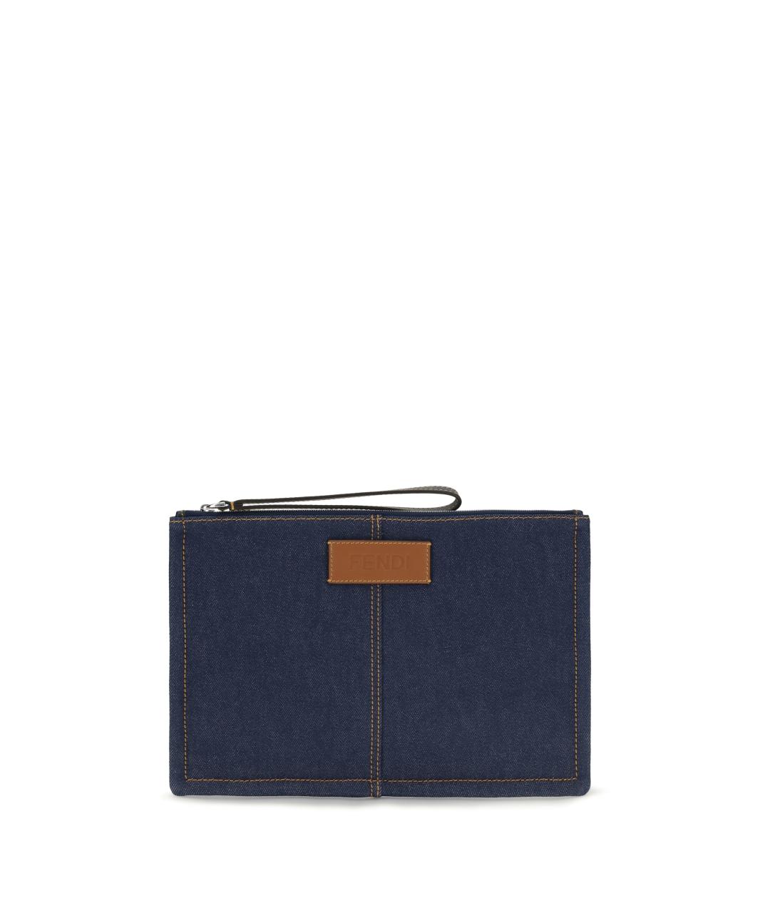 FENDI Синяя деним барсетка, фото 1