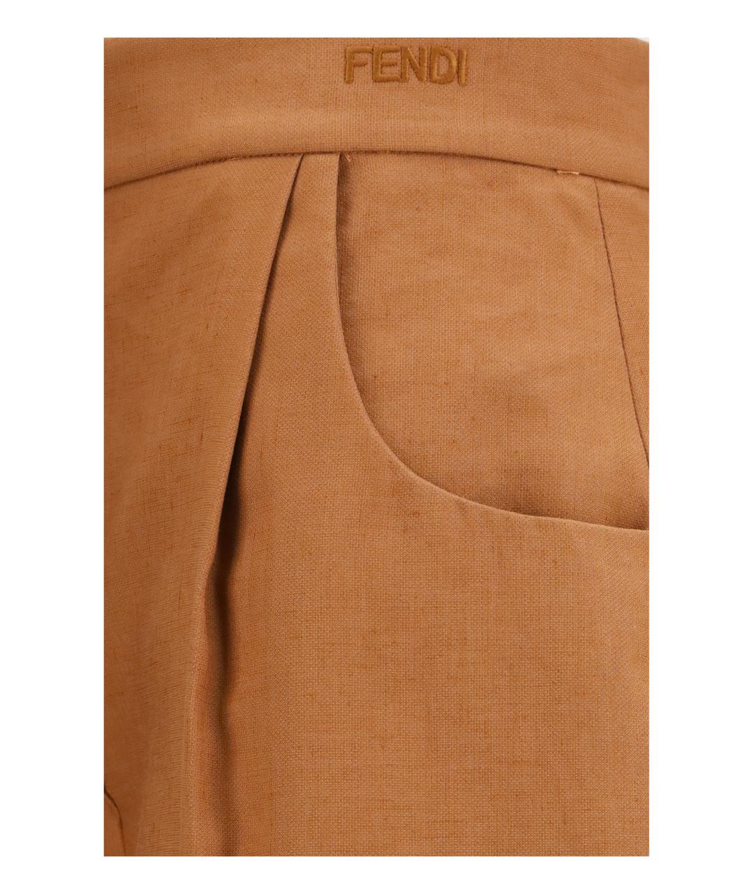 FENDI Льняные прямые брюки, фото 3