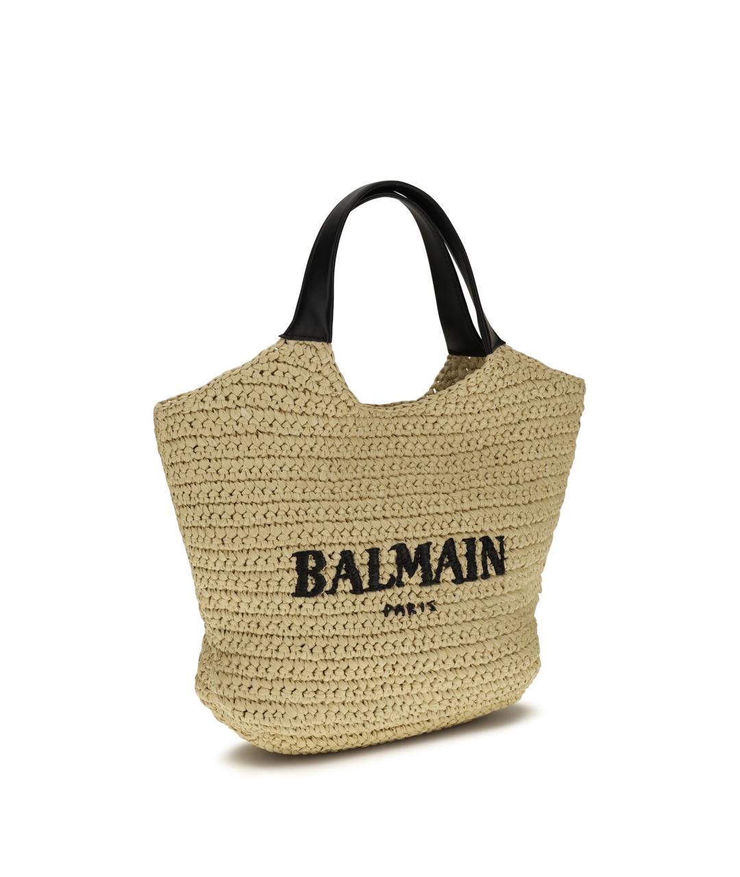 BALMAIN Бежевая синтетическая сумка через плечо, фото 2