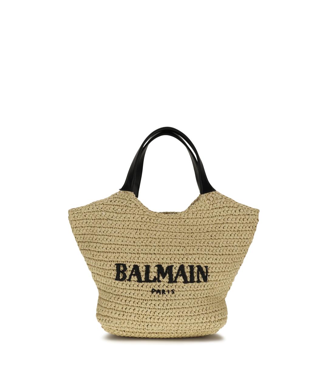 BALMAIN Бежевая синтетическая сумка через плечо, фото 1