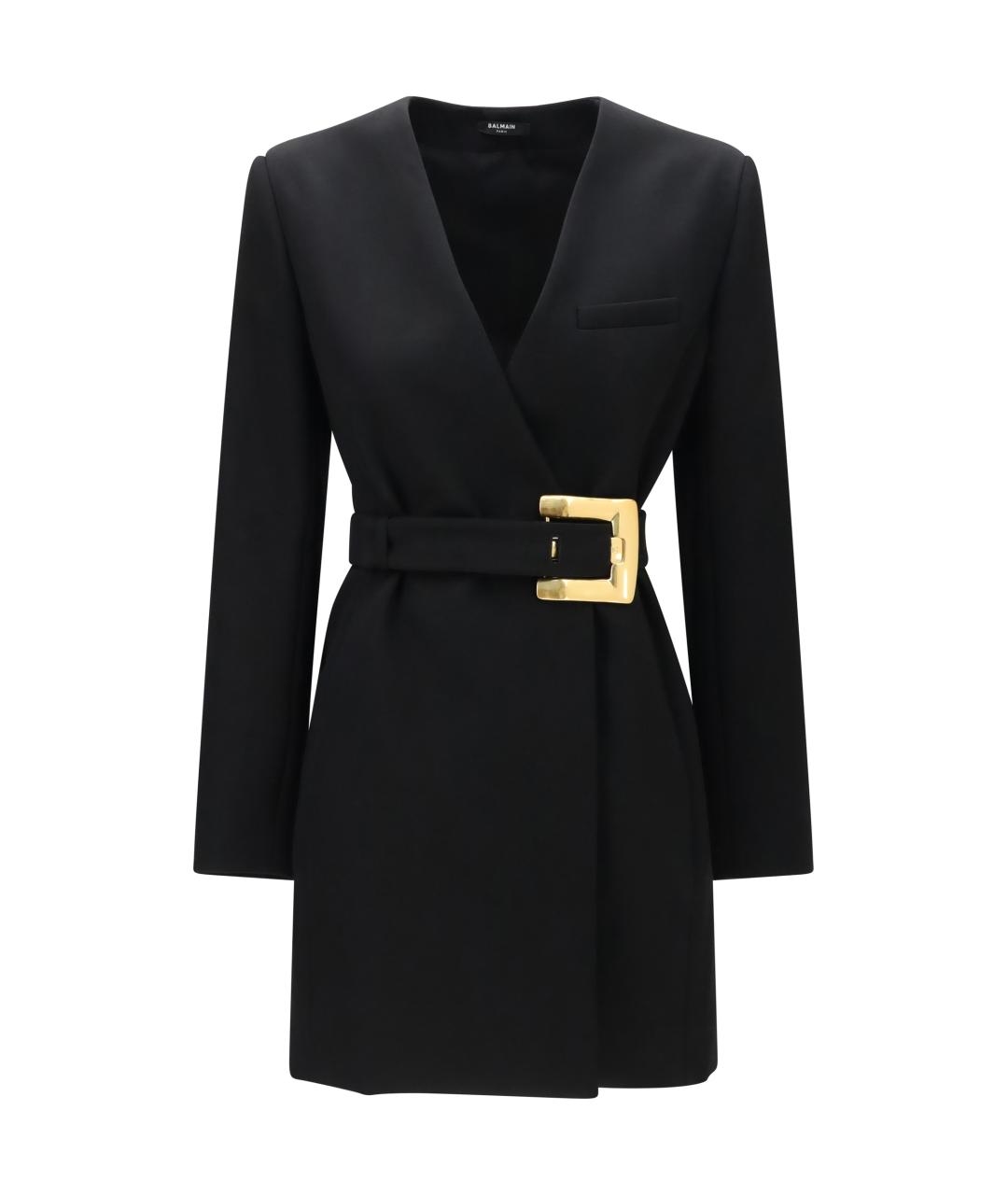 BALMAIN Черное шерстяное повседневное платье, фото 1