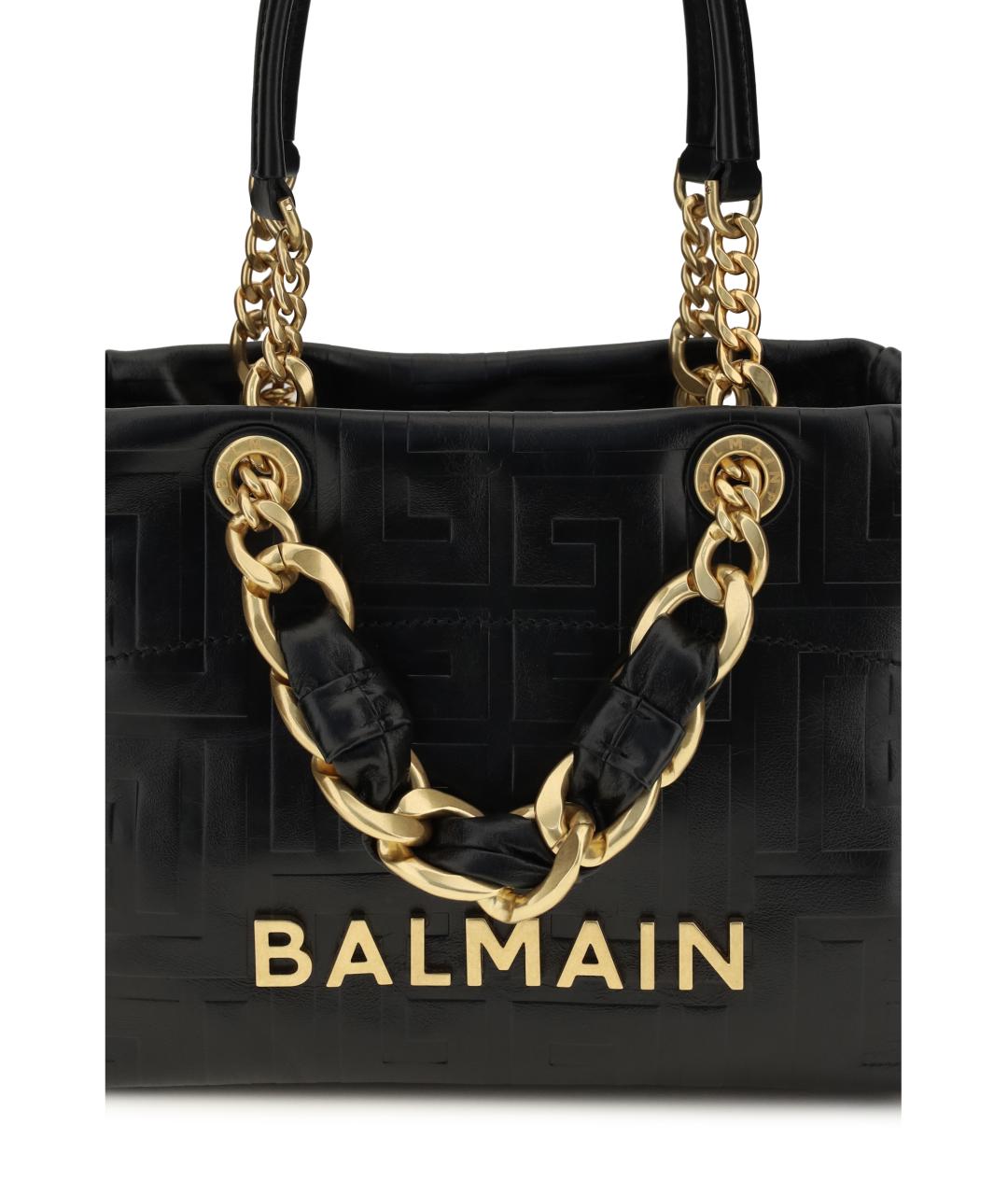BALMAIN Черная кожаная сумка через плечо, фото 3