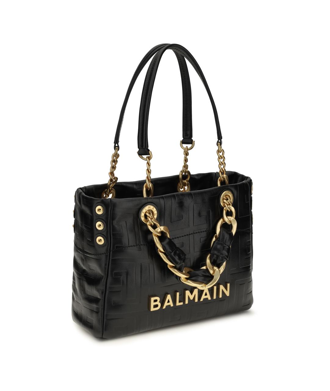 BALMAIN Черная кожаная сумка через плечо, фото 4