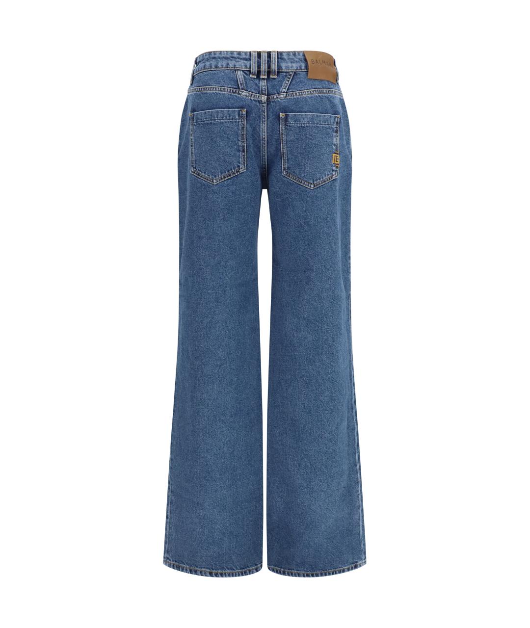 BALMAIN Темно-синие хлопковые прямые джинсы, фото 2