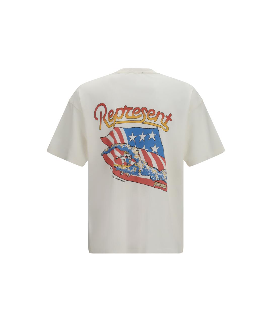REPRESENT Белая хлопковая футболка, фото 2