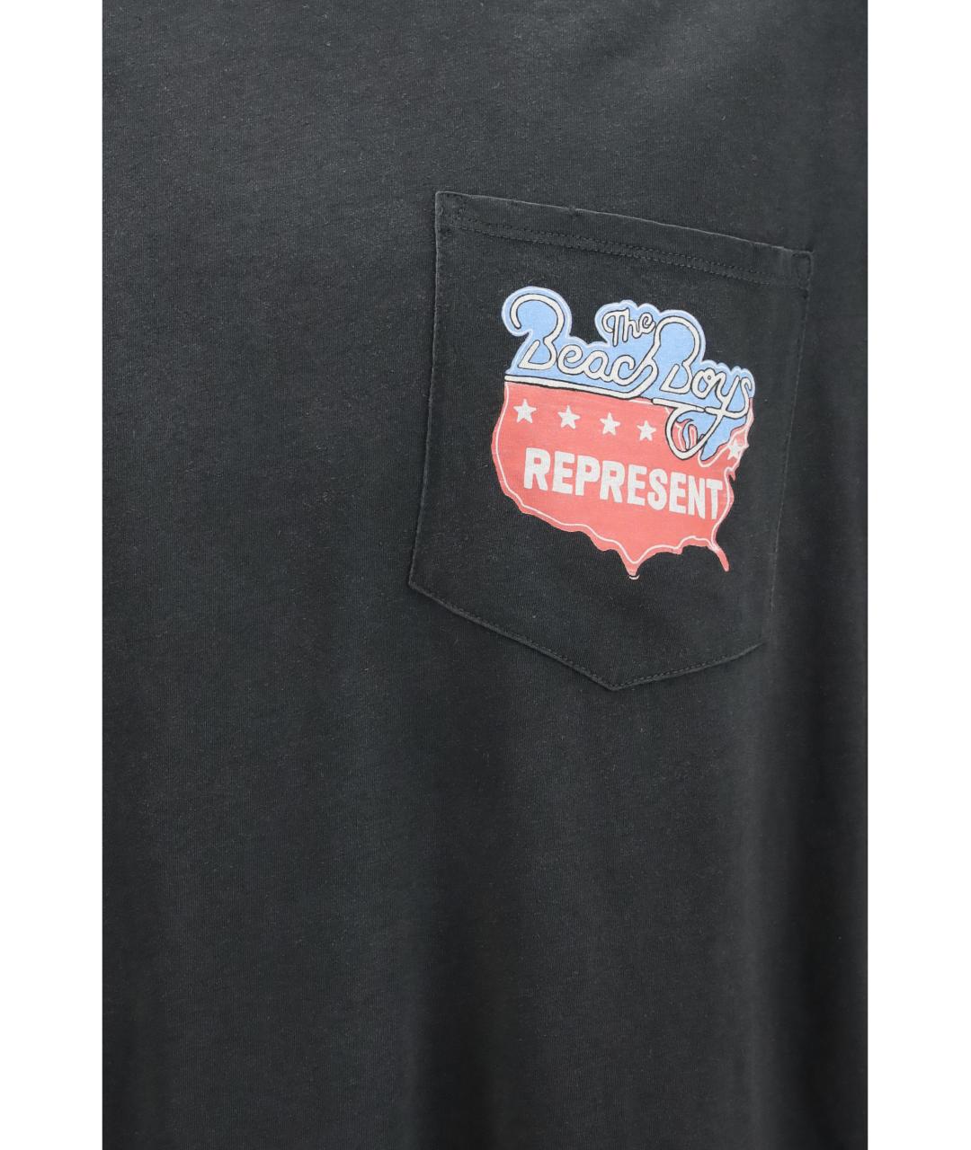 REPRESENT Черная хлопковая футболка, фото 3