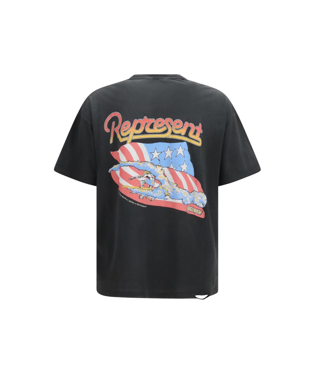 REPRESENT Черная хлопковая футболка, фото 2