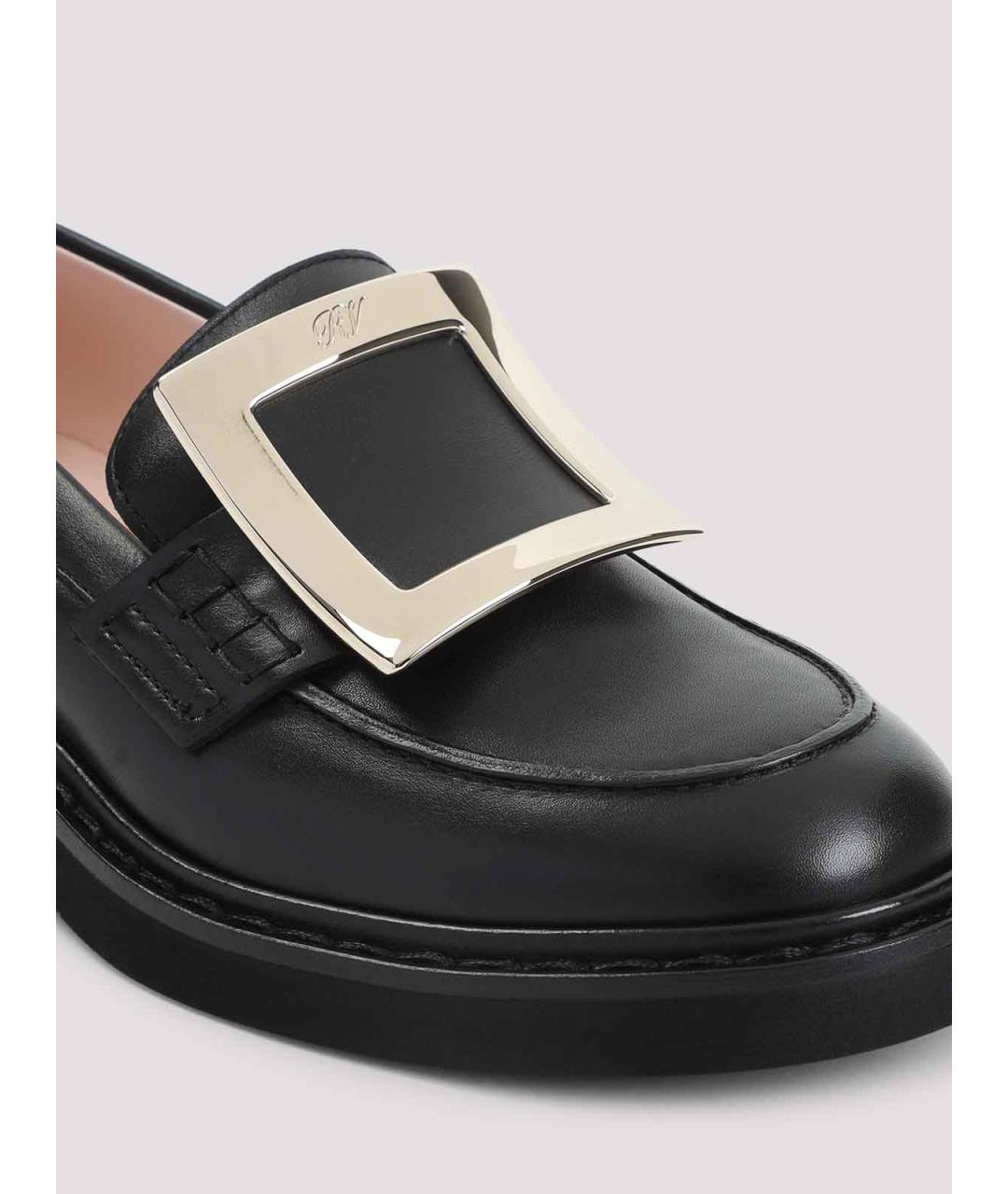 ROGER VIVIER Черные кожаные лоферы, фото 4