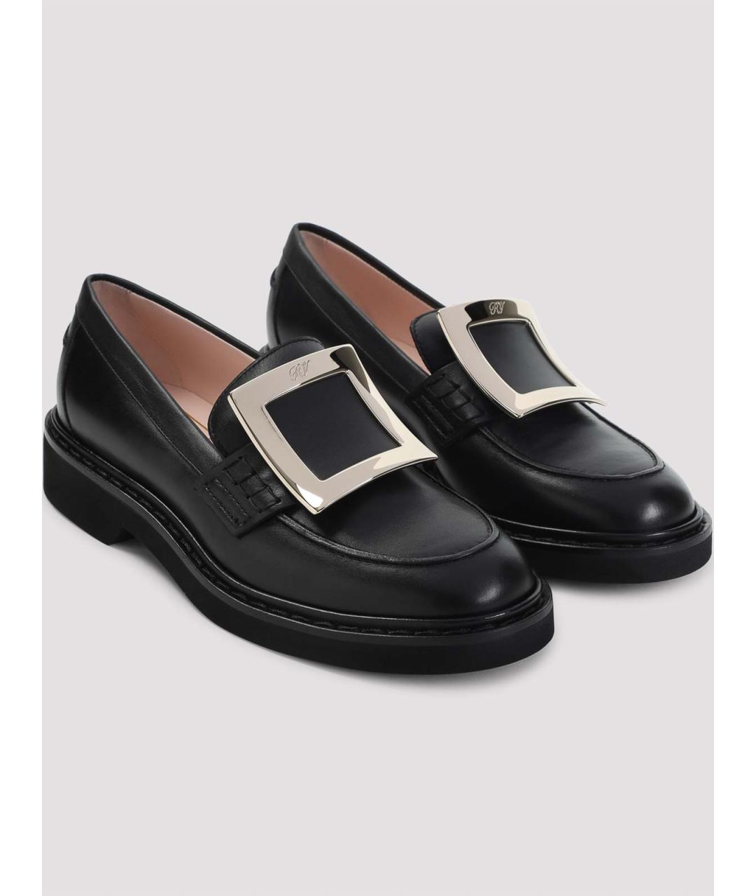 ROGER VIVIER Черные кожаные лоферы, фото 3