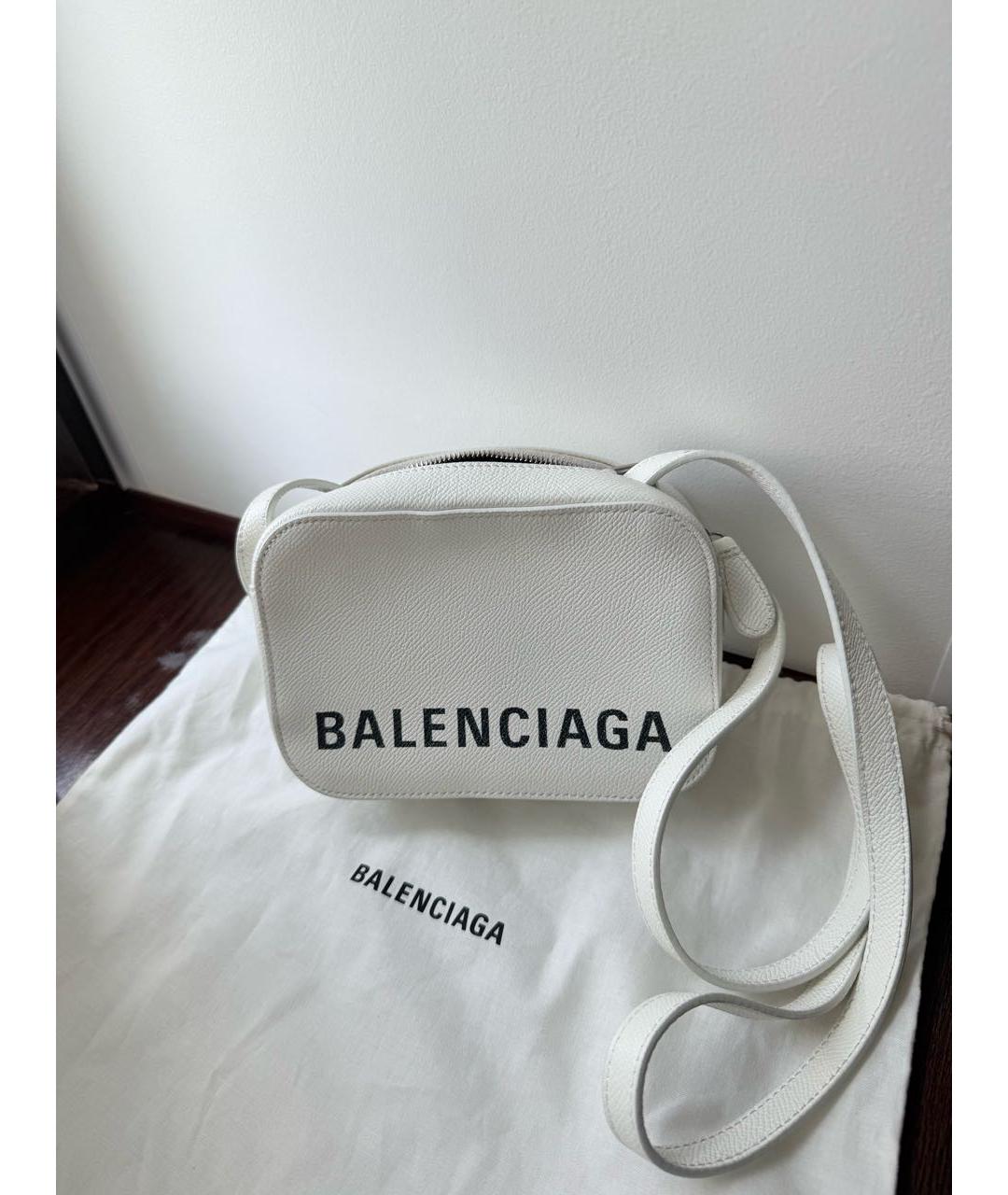 BALENCIAGA Белая кожаная сумка через плечо, фото 4