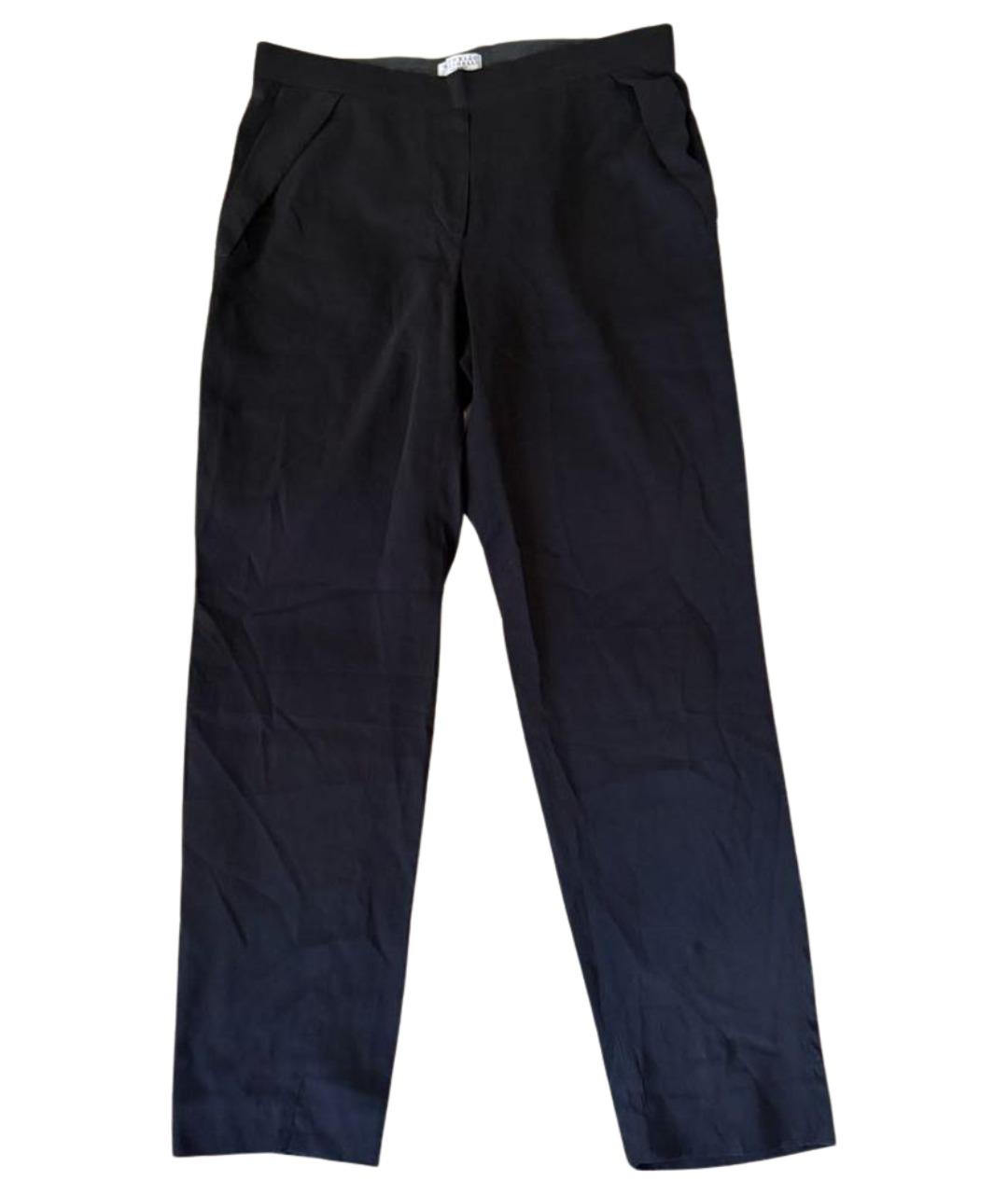 BRUNELLO CUCINELLI Черные шелковые брюки узкие, фото 1