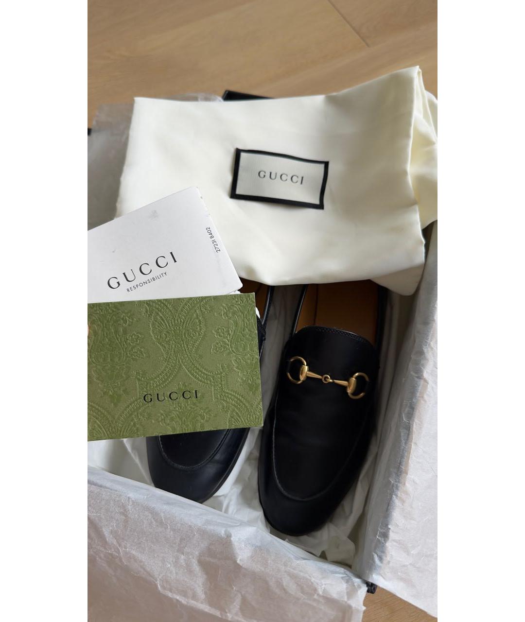 GUCCI Черные кожаные лоферы, фото 4