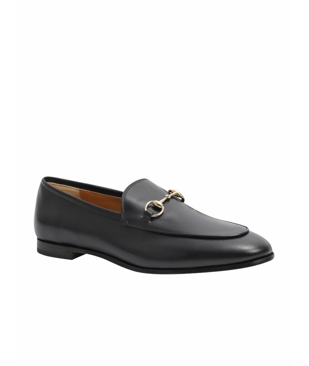 GUCCI Черные кожаные лоферы, фото 1