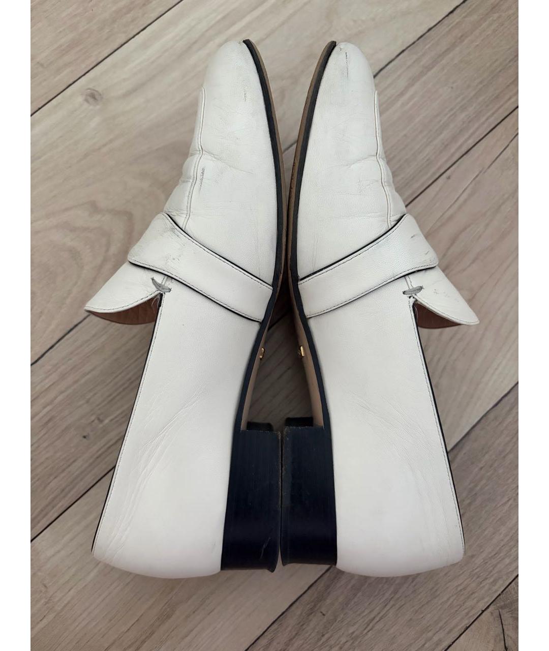 GUCCI Бежевые кожаные лоферы, фото 4