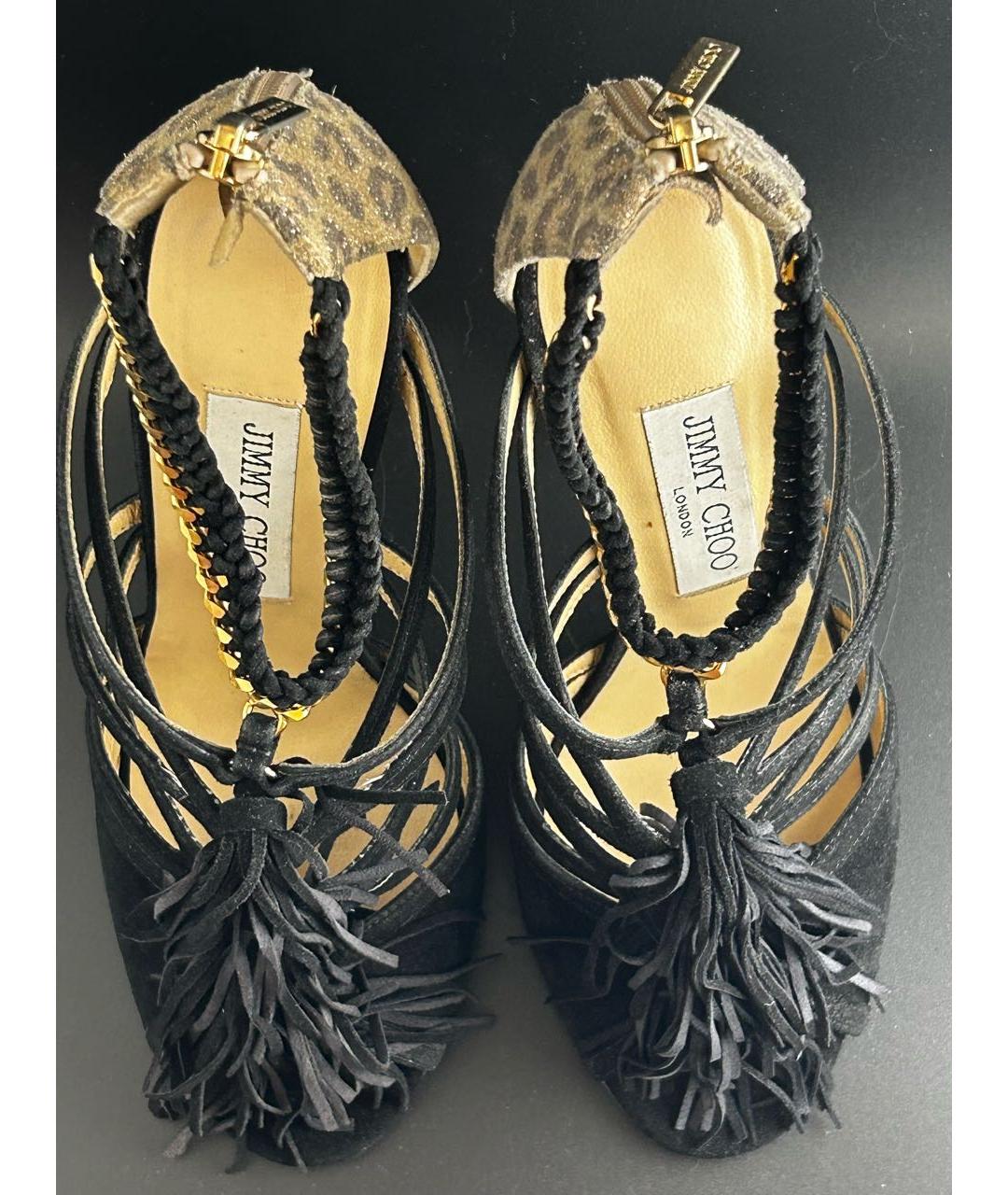 JIMMY CHOO Черные замшевые босоножки, фото 2