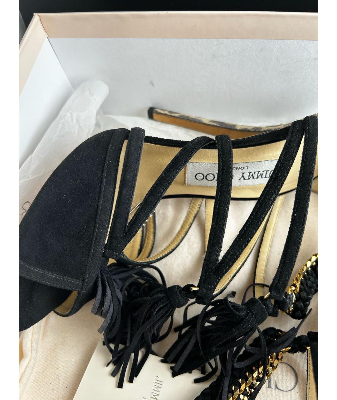 JIMMY CHOO Черные замшевые босоножки, фото 6