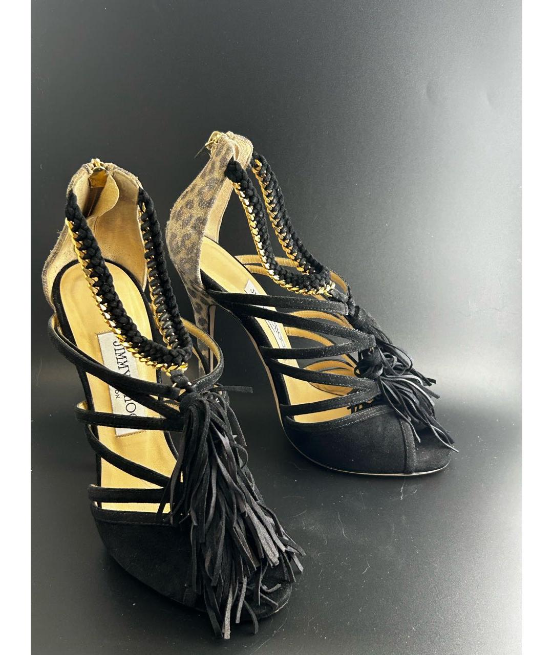 JIMMY CHOO Черные замшевые босоножки, фото 5