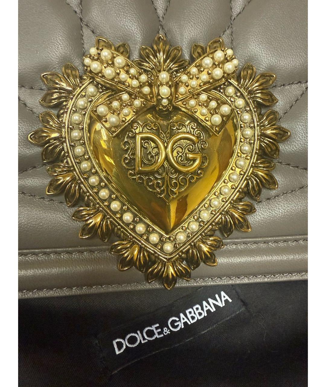 DOLCE&GABBANA Серая кожаная сумка через плечо, фото 2