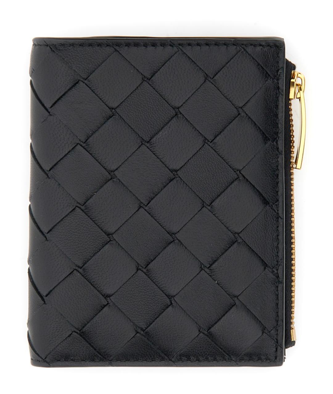 BOTTEGA VENETA Черный кожаный кошелек, фото 1