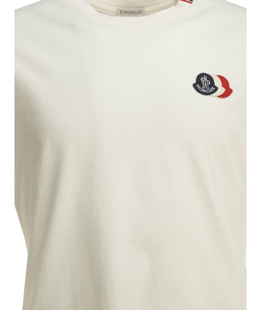 MONCLER Белая хлопковая футболка, фото 3