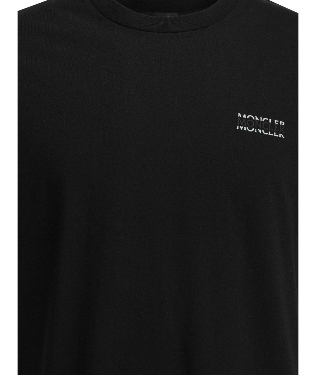 MONCLER Черная хлопковая футболка, фото 3