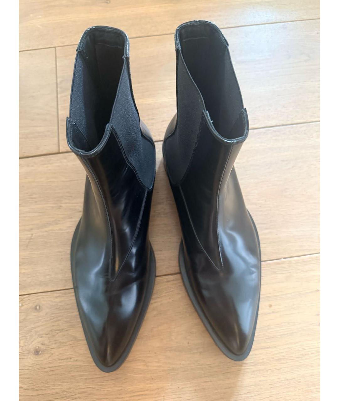 JIL SANDER Черные кожаные ботинки, фото 3
