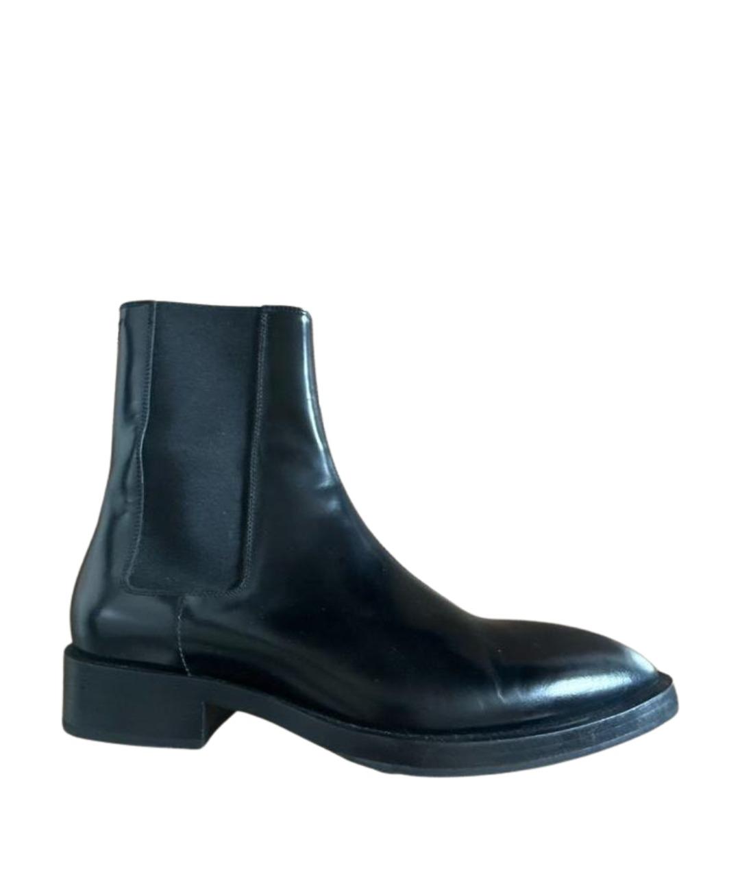 JIL SANDER Черные кожаные ботинки, фото 1