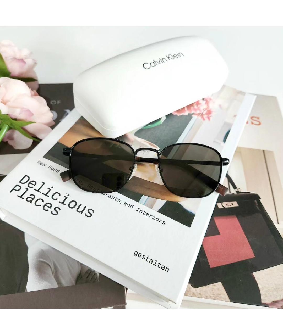 CALVIN KLEIN Зеленые металлические солнцезащитные очки, фото 5
