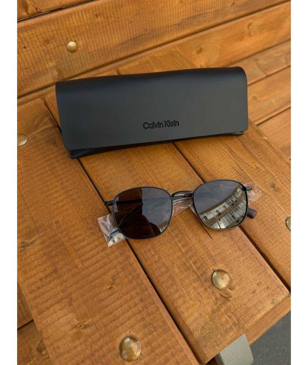 CALVIN KLEIN Зеленые металлические солнцезащитные очки, фото 4