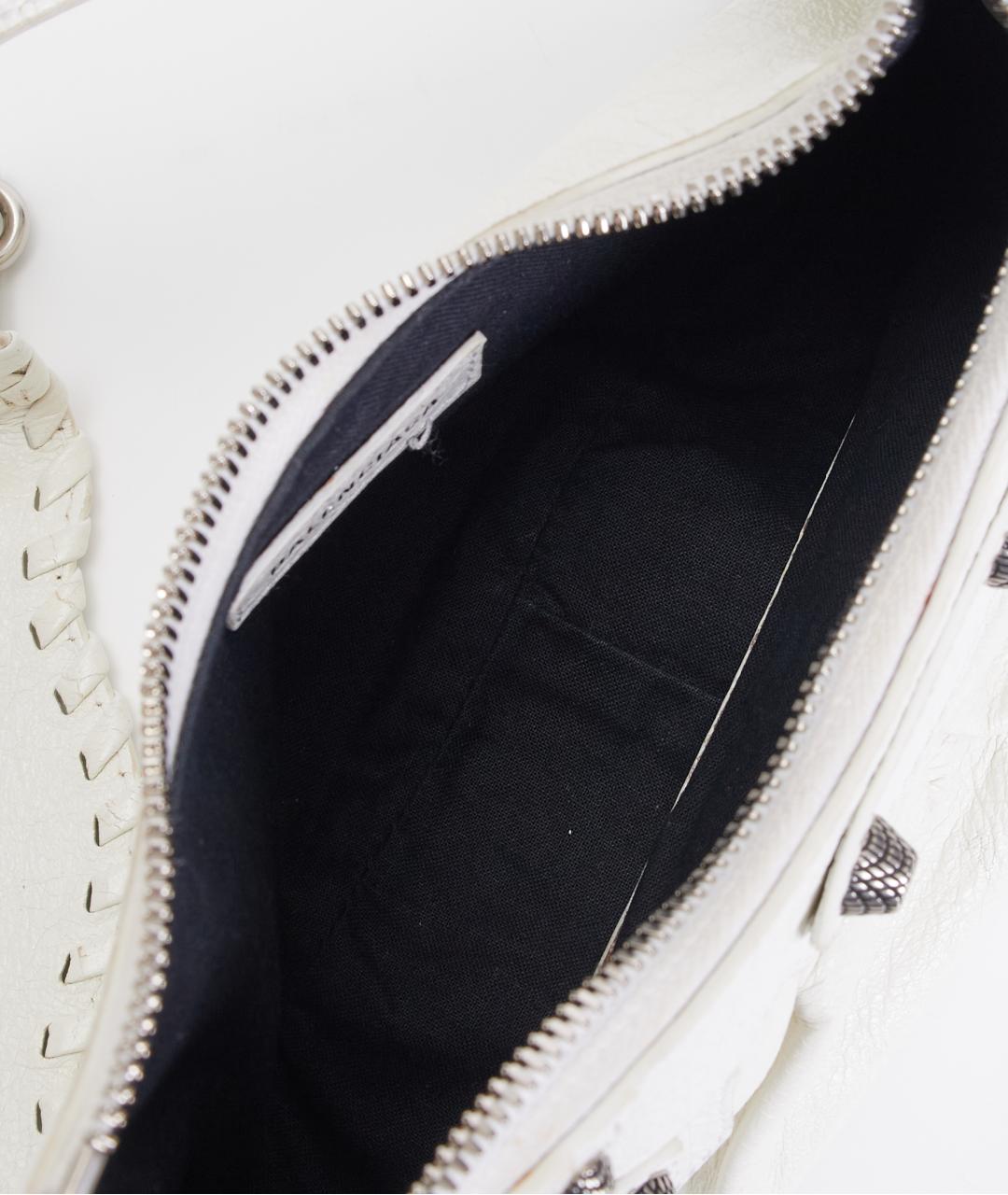 BALENCIAGA Белая кожаная сумка через плечо, фото 6