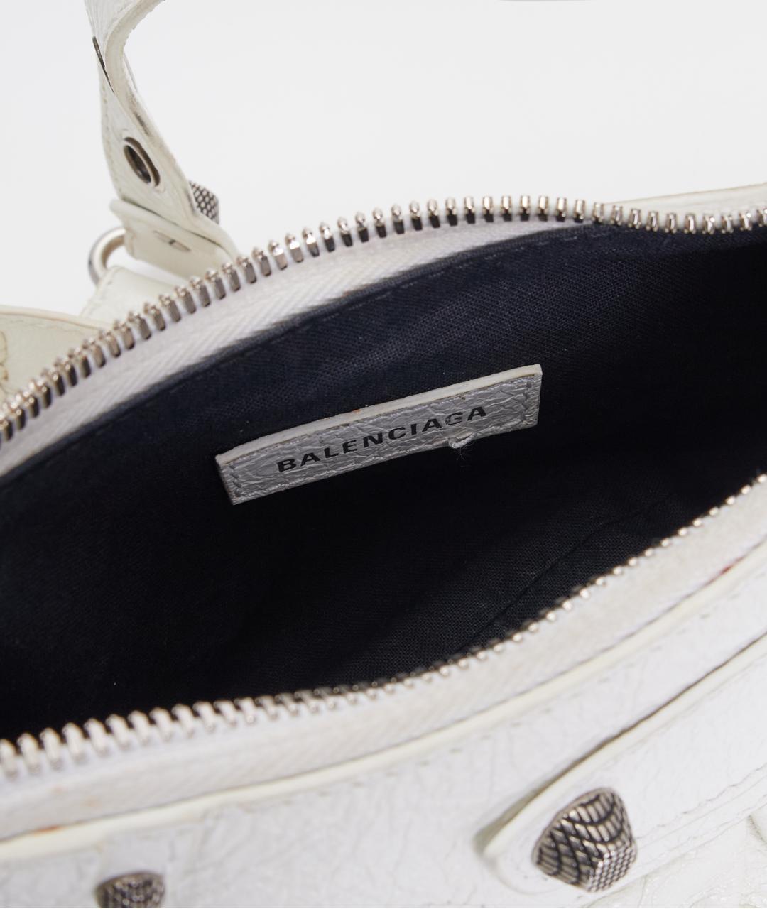 BALENCIAGA Белая кожаная сумка через плечо, фото 7