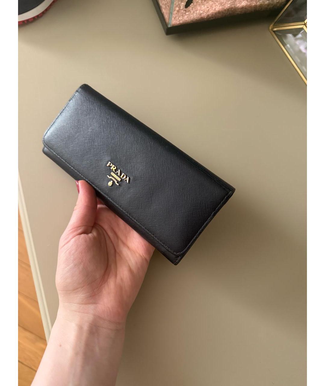 PRADA Черный кожаный кошелек, фото 8