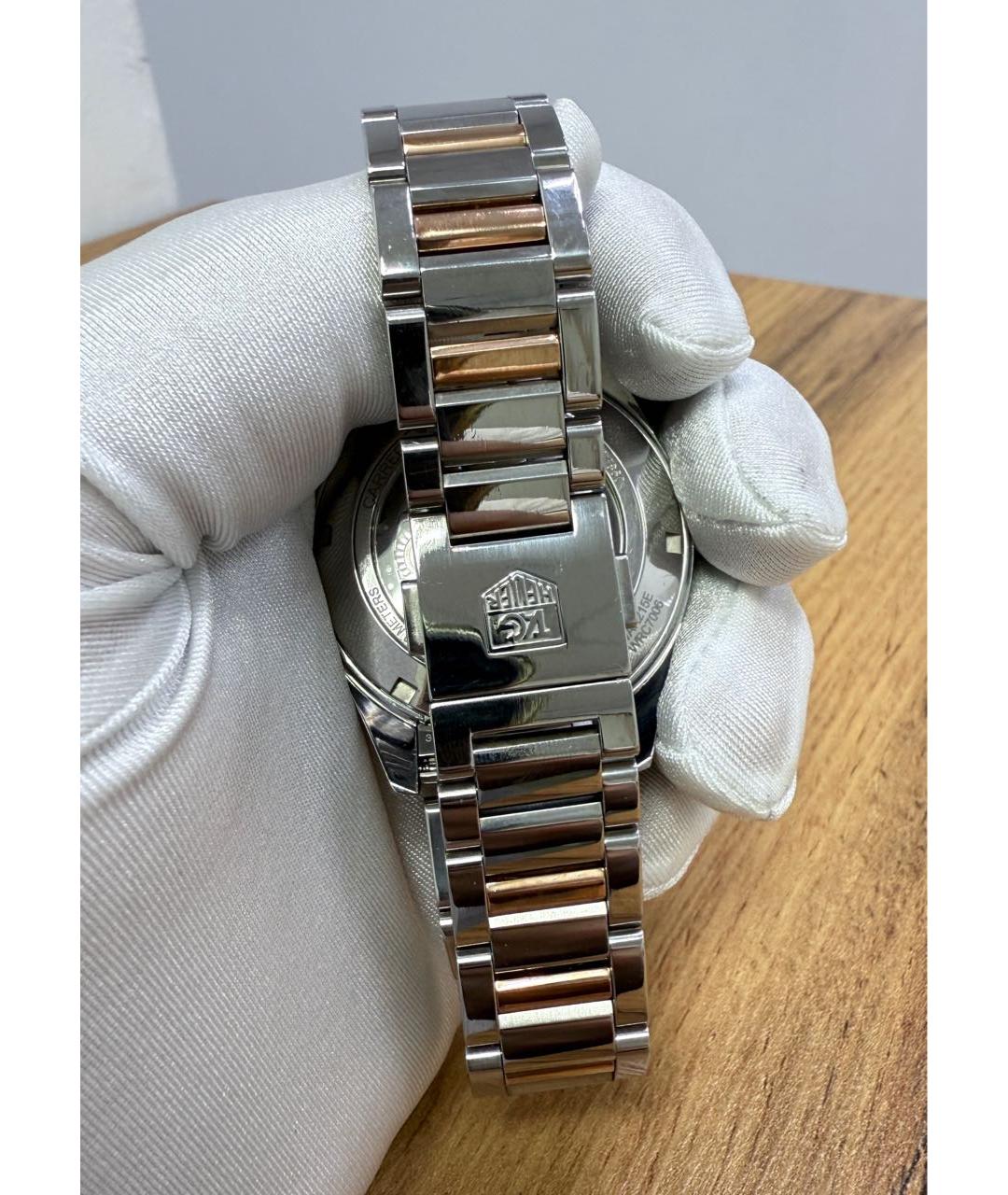 TAG HEUER Белые часы из золота и стали, фото 3
