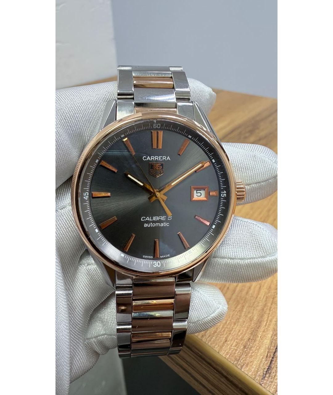 TAG HEUER Белые часы из золота и стали, фото 7