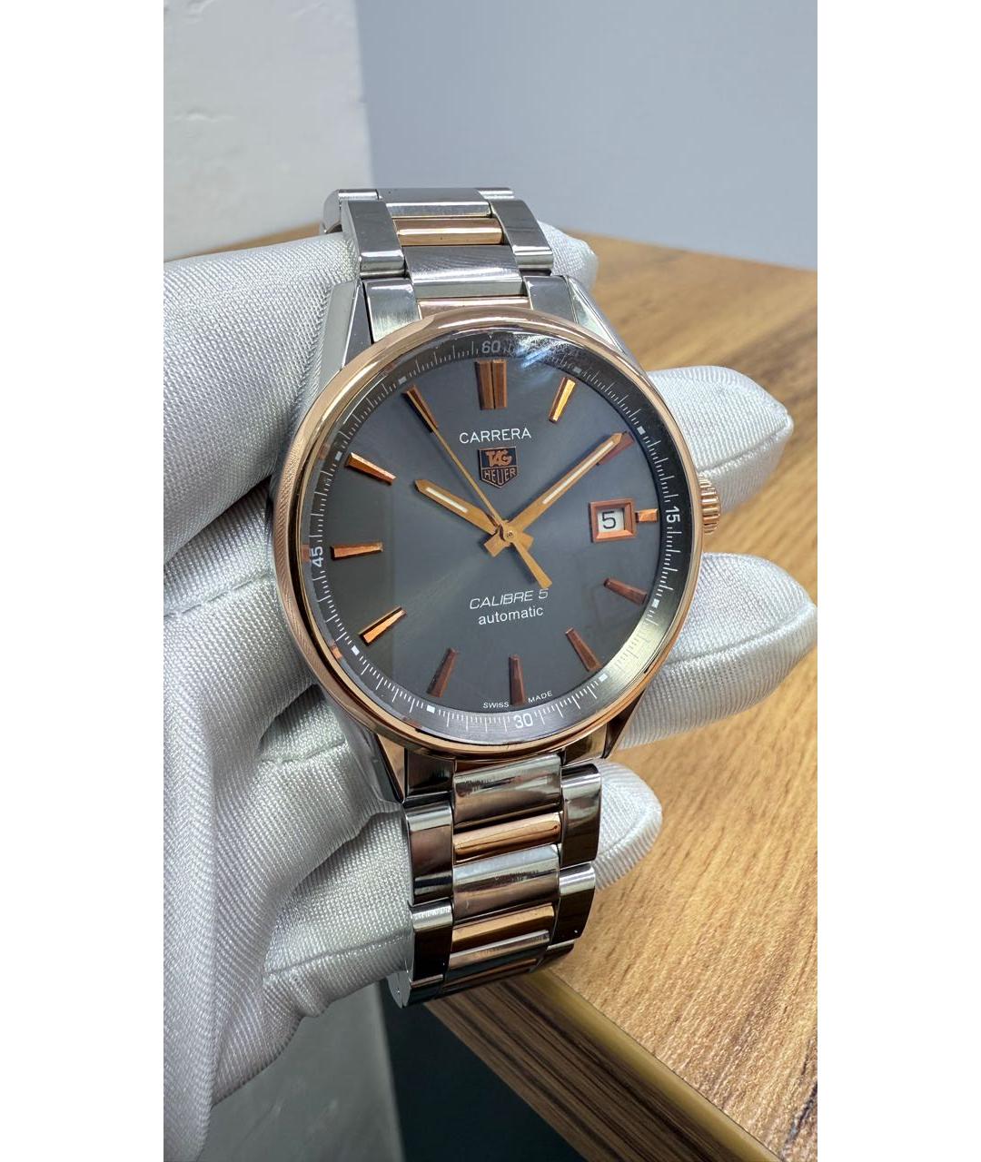 TAG HEUER Белые часы из золота и стали, фото 4