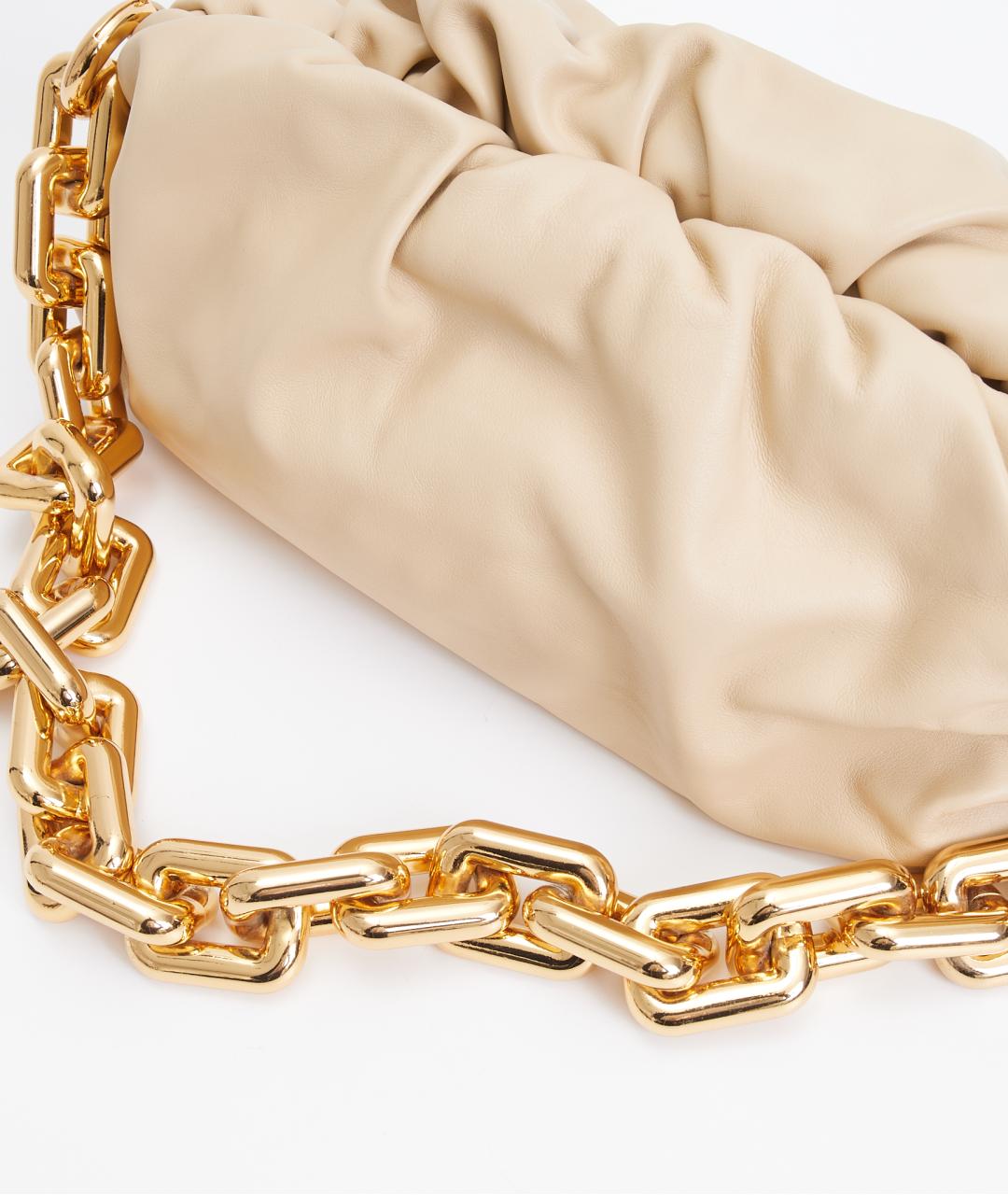 BOTTEGA VENETA Бежевая кожаная сумка через плечо, фото 4