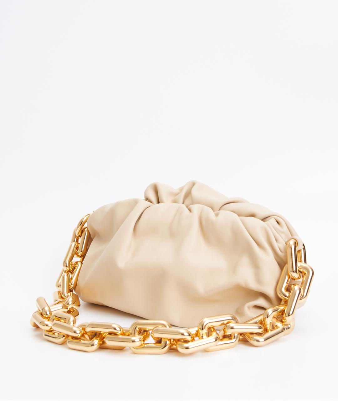 BOTTEGA VENETA Бежевая кожаная сумка через плечо, фото 2