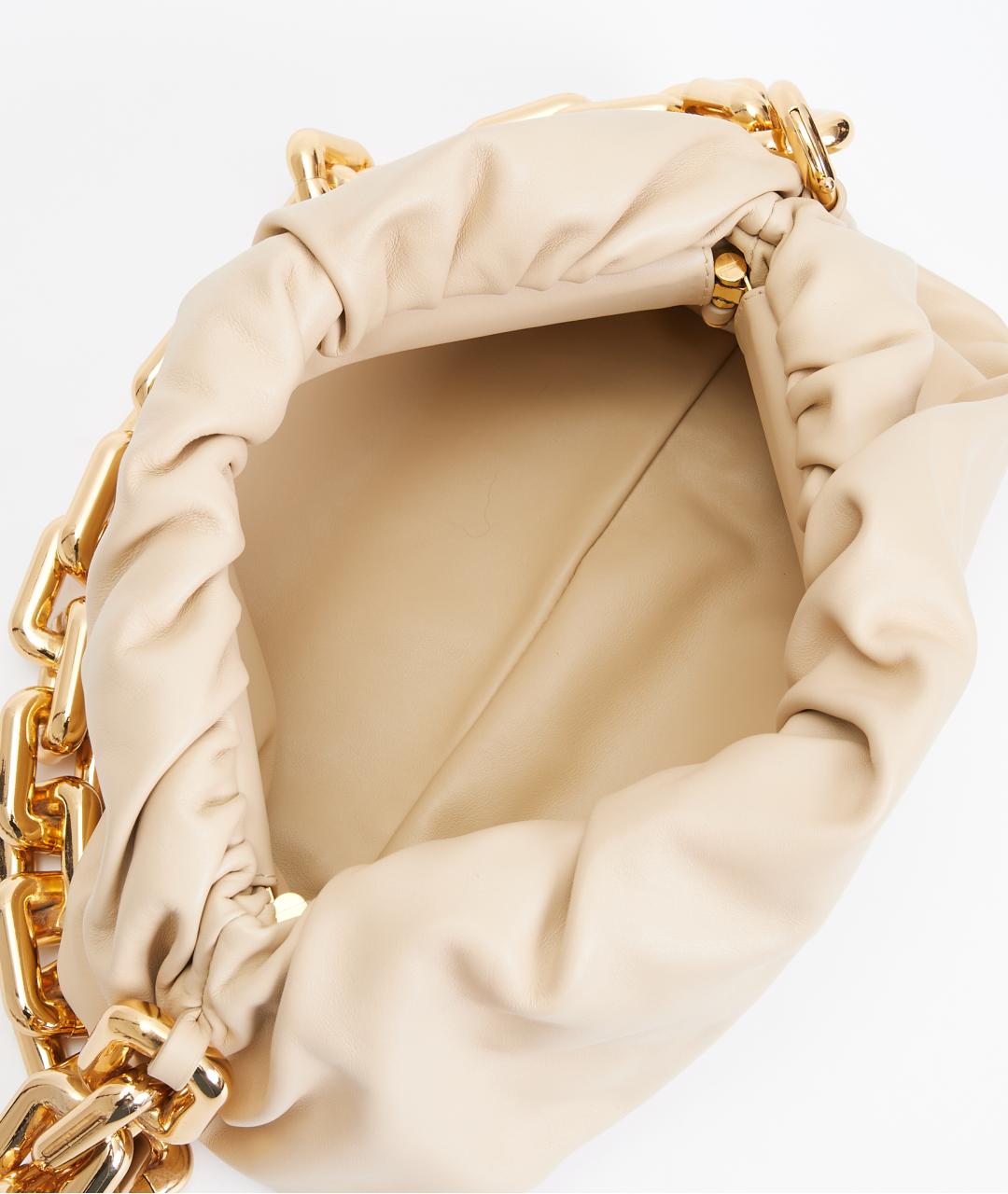 BOTTEGA VENETA Бежевая кожаная сумка через плечо, фото 5
