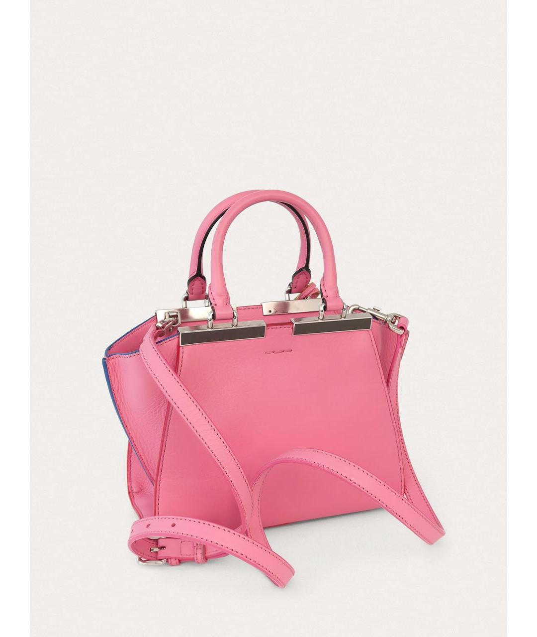 FENDI Розовая кожаная сумка через плечо, фото 3