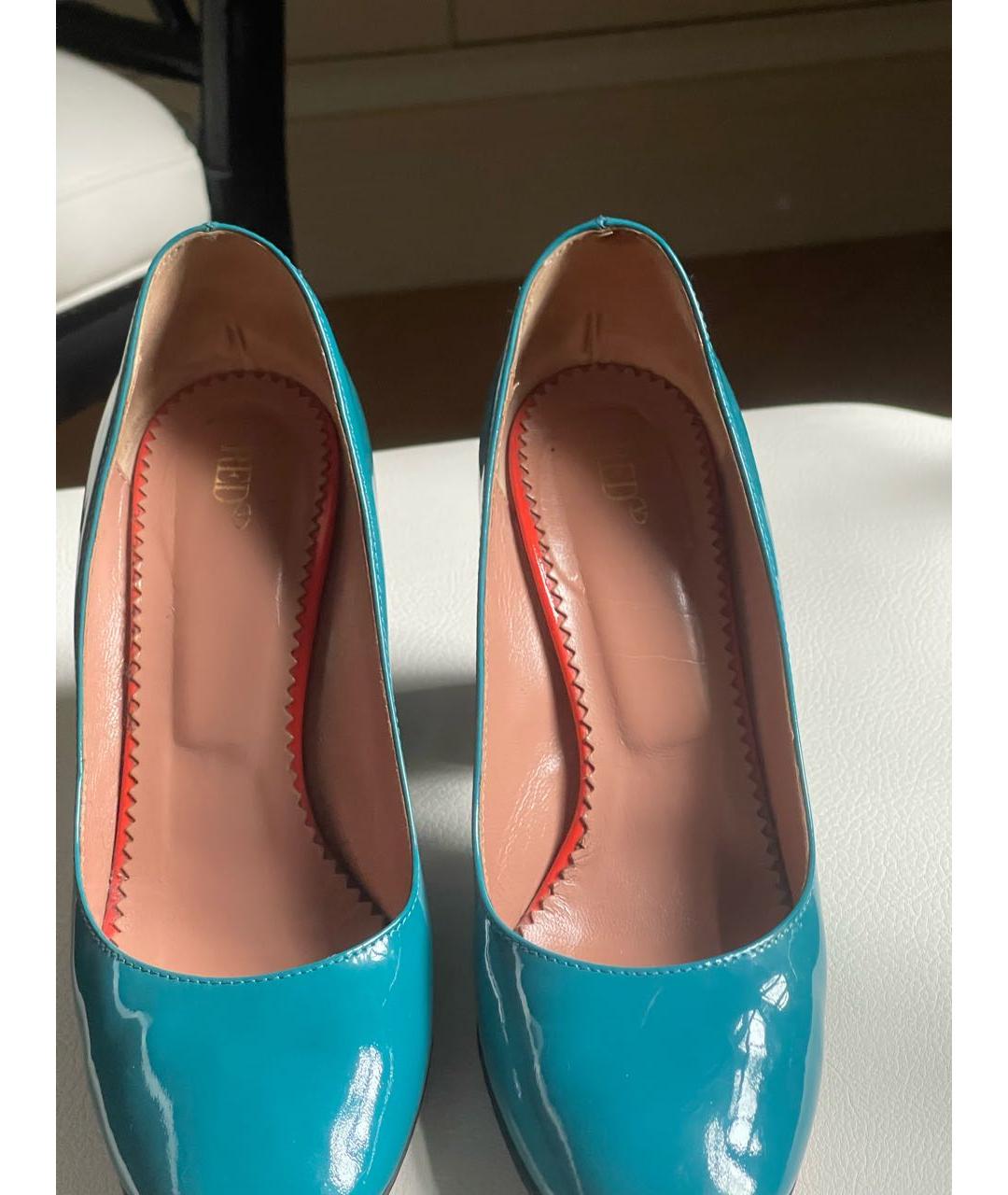 RED VALENTINO Бирюзовые туфли из лакированной кожи, фото 6